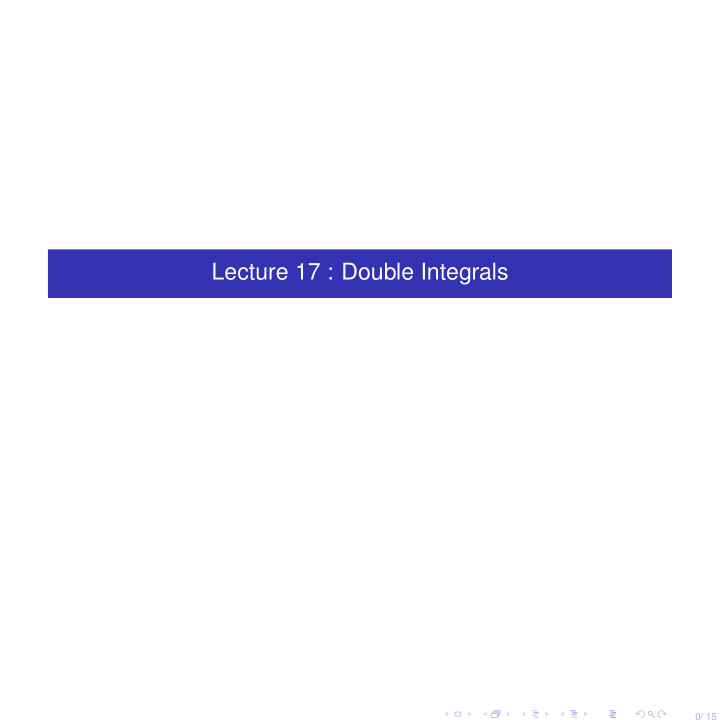 lecture 17 double integrals