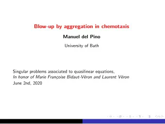 Blow-up by aggregation in chemotaxis  Manuel del Pino  University of Bath  Singular problems