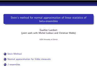 Steins method for normal approximation of linear statistics of  beta-ensembles  Gaultier Lambert