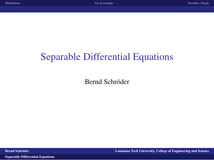 separable differential equations