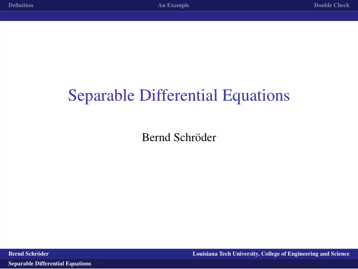 separable differential equations