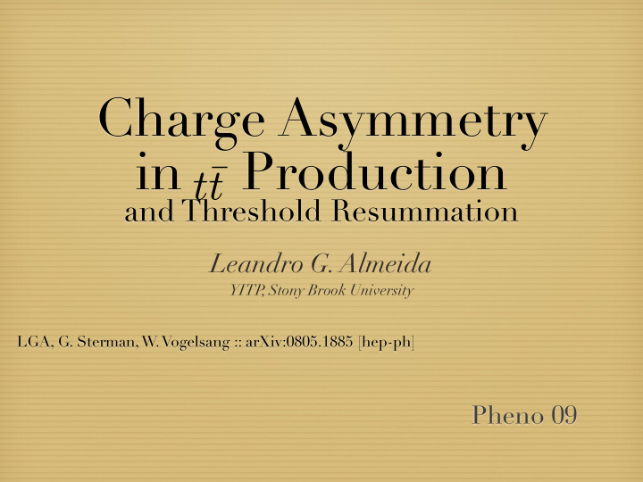 charge asymmetry in production