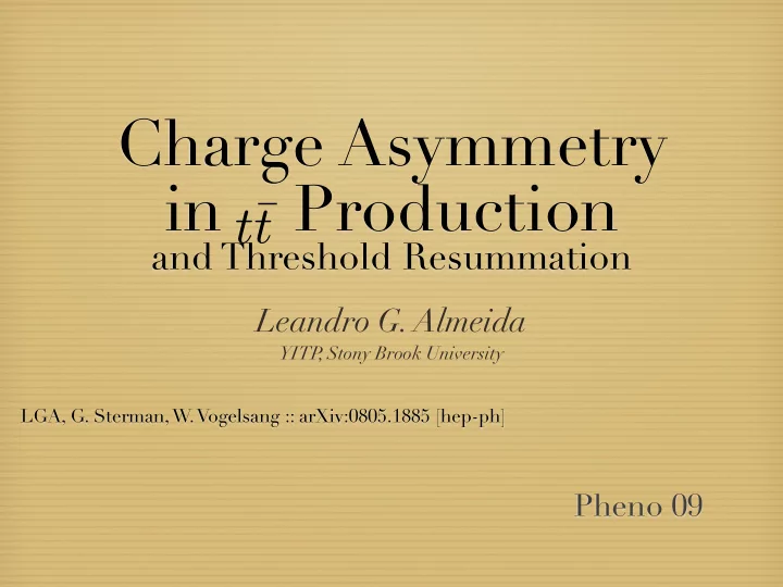 charge asymmetry in production