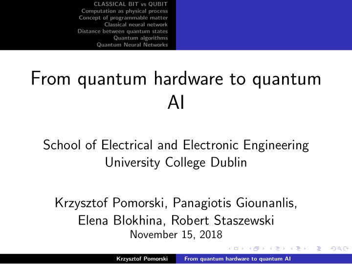 from quantum hardware to quantum ai