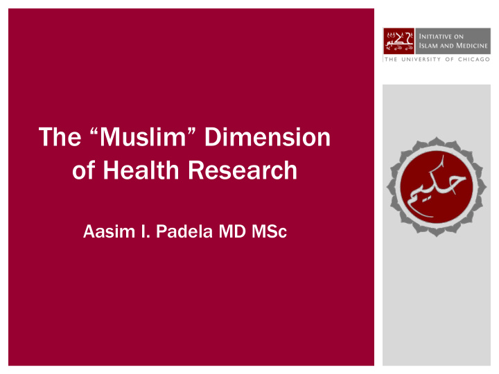 the muslim dimension