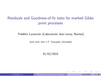 Residuals and Goodness-of-fit tests for marked Gibbs  point processes  Fr  ed  eric Lavancier