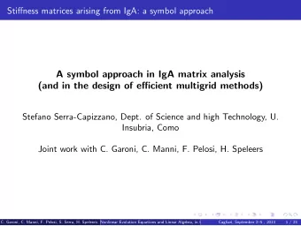 A symbol approach in IgA matrix analysis  (and in the design of efficient multigrid methods)