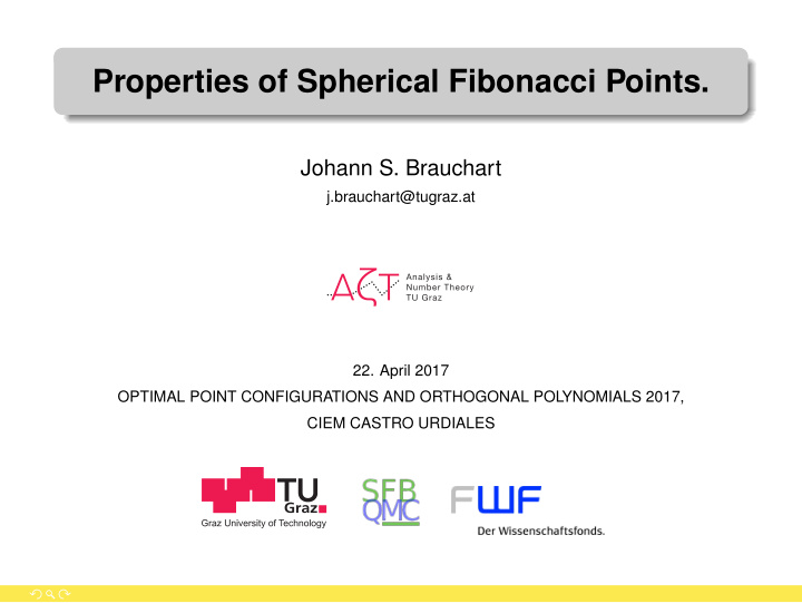 properties of spherical fibonacci points
