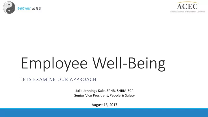 employee well being