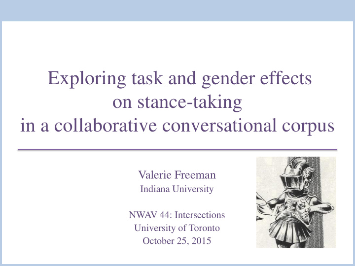 exploring task and gender effects