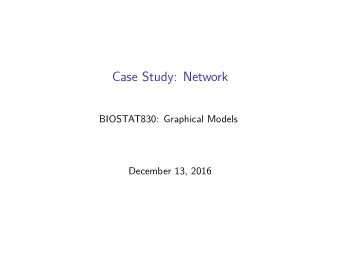 Case Study: Network  BIOSTAT830: Graphical Models  December 13, 2016  Network Fundamentals  One