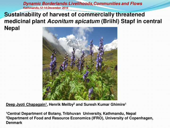 medicinal plant aconitum spicatum briihl stapf in central