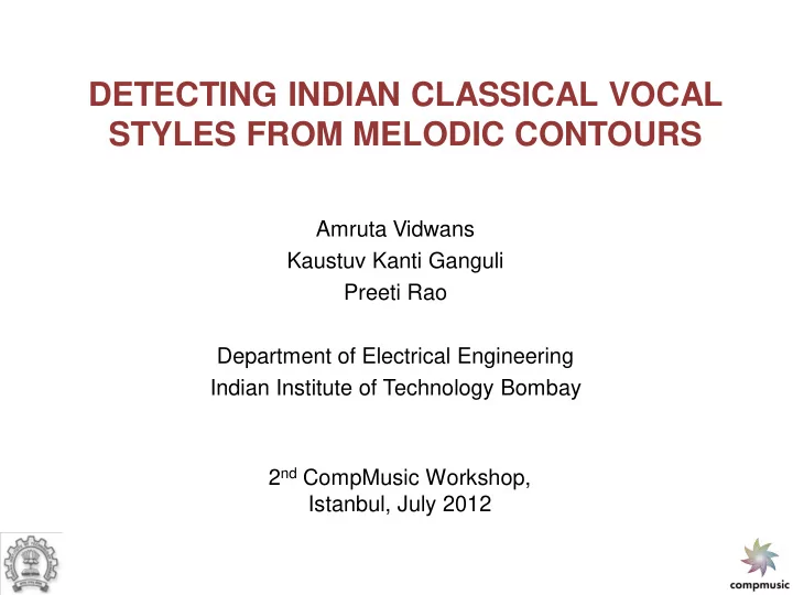 styles from melodic contours