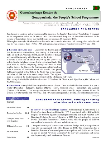 Gonoshasthaya Kendra &amp;  Gonoshasthaya Kendra &amp;  Gonopatshala, the Peoples School