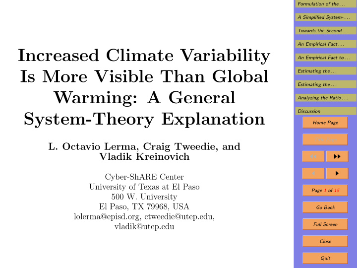 increased climate variability