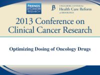 optimizing dosing of oncology drugs optimizing dosing of