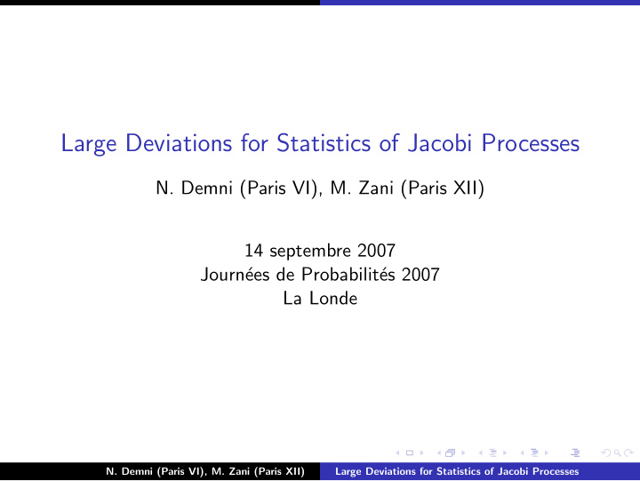 large deviations for statistics of jacobi processes