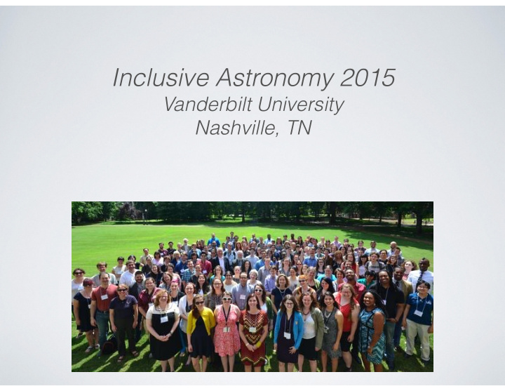 inclusive astronomy 2015
