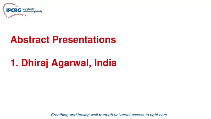 abstract presentations 1 dhiraj agarwal india