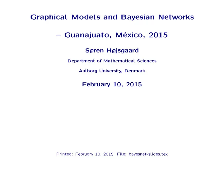 graphical models and bayesian networks guanajuato m xico