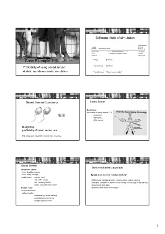 Case Example 1:  Friday:  Simherd:  This morning:  SimFlock Profitability of using sexed semen: A s
