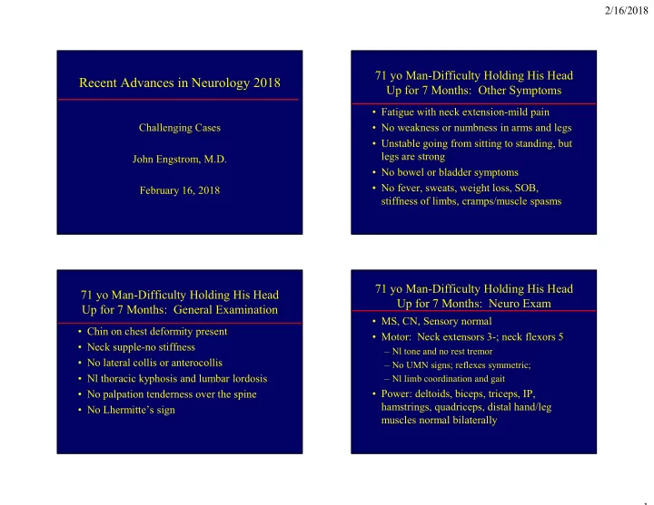 recent advances in neurology 2018