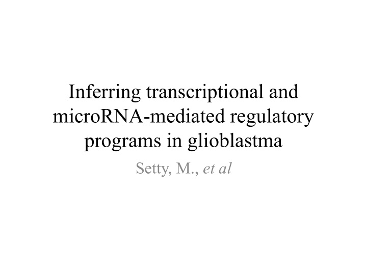 inferring transcriptional and microrna mediated
