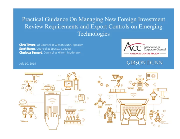 practical guidance on managing new foreign investment