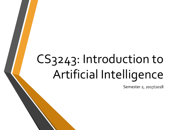 cs3243 introduction to artificial intelligence