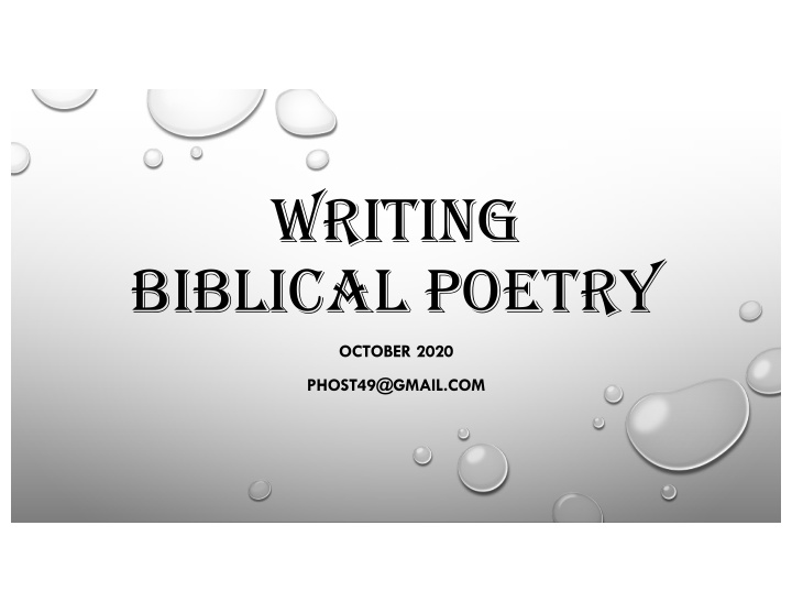 writing biblical poetry