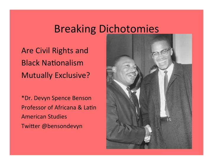 breaking dichotomies