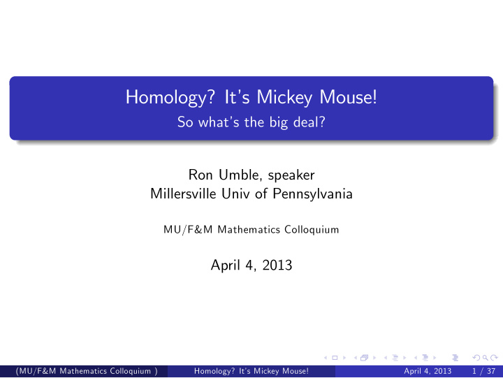 homology it s mickey mouse