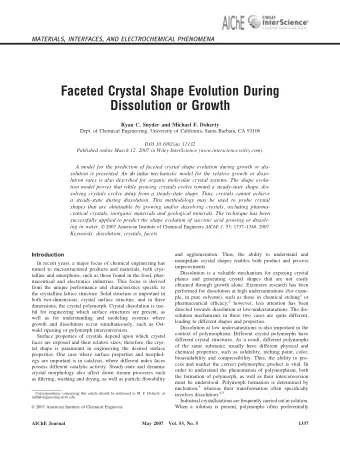 Faceted Crystal Shape Evolution During  Dissolution or Growth  Ryan C. Snyder and Michael F.