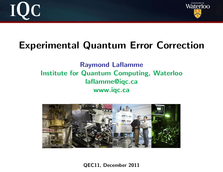 experimental quantum error correction