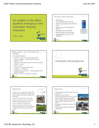 An update on the latest   Introduction   The Australian beef industry  Agritech emerging in