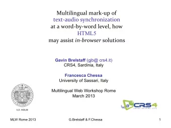 Multilingual  mark-up  of    text-audio  synchronization    at  a