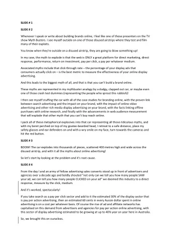 SLIDE # 1  SLIDE # 2  Whenever I speak or write about building brands online, I feel like one of