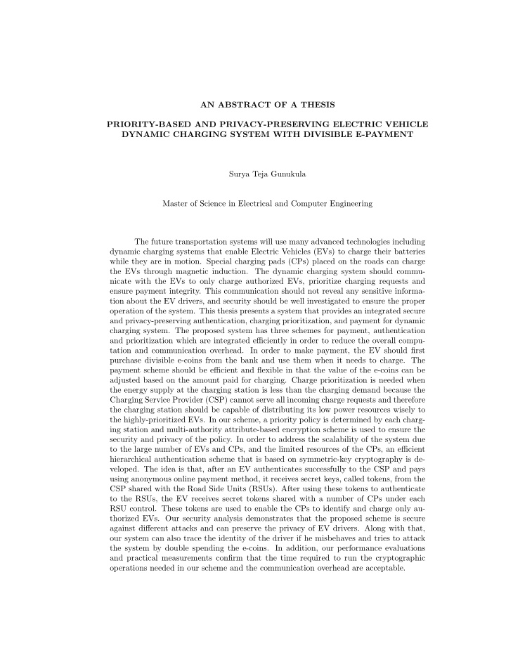 an abstract of a thesis priority based and privacy