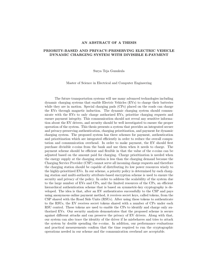 an abstract of a thesis priority based and privacy