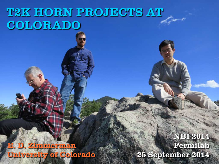 t2k horn projects at colorado