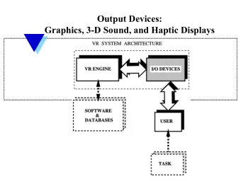 Output Devices:  Graphics, 3-D Sound, and Haptic Displays  Output Devices  The human senses need