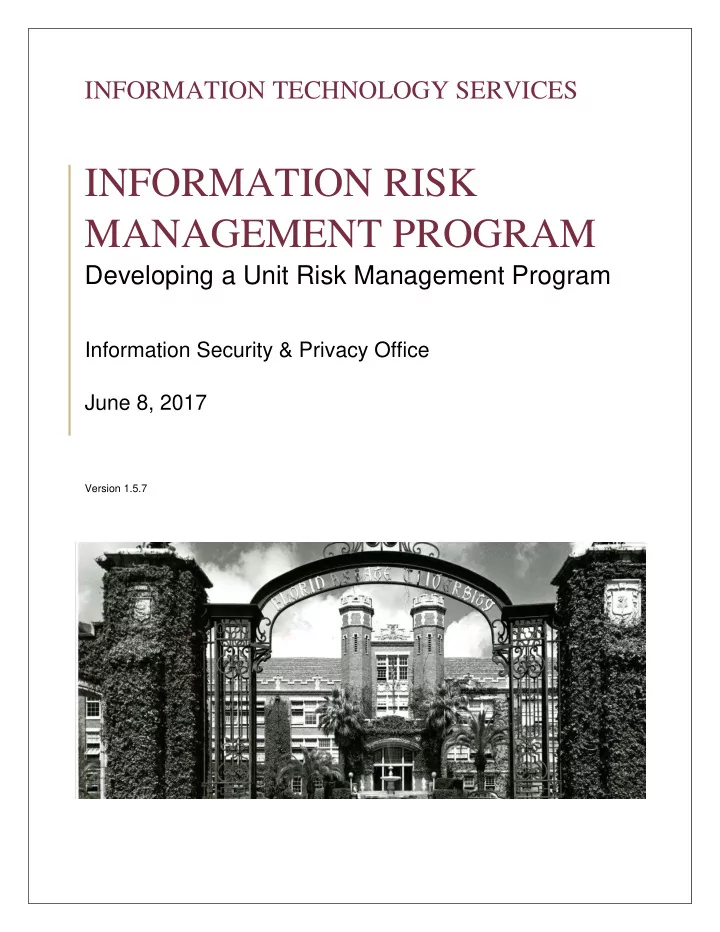 information risk management program