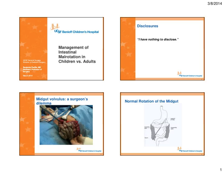 management of intestinal malrotation in