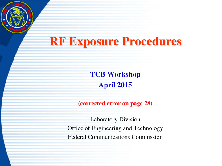 rf exposure procedures