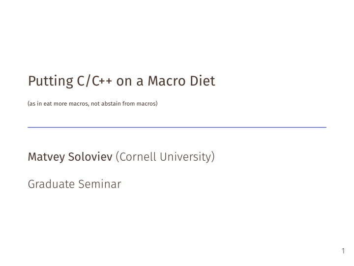putting c c on a macro diet