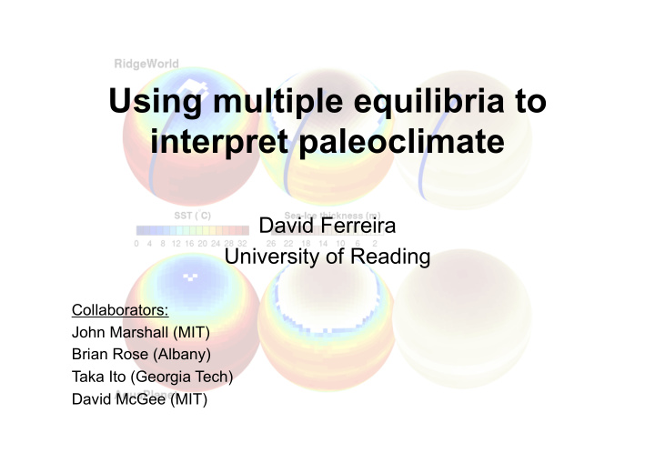 using multiple equilibria to interpret paleoclimate