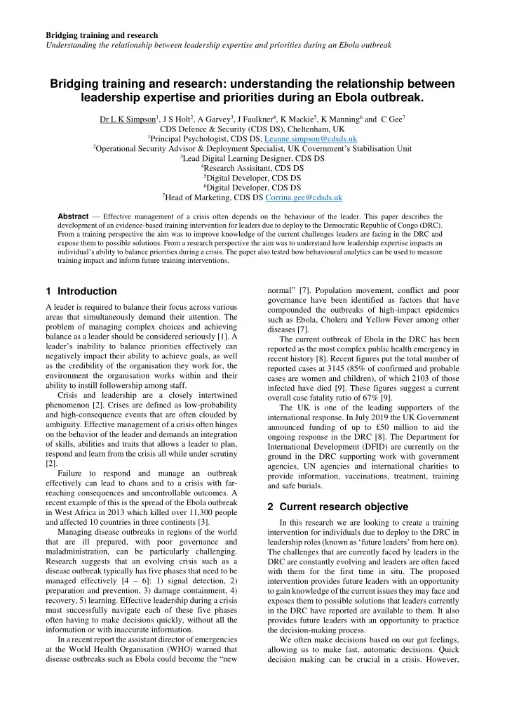 bridging training and research understanding the