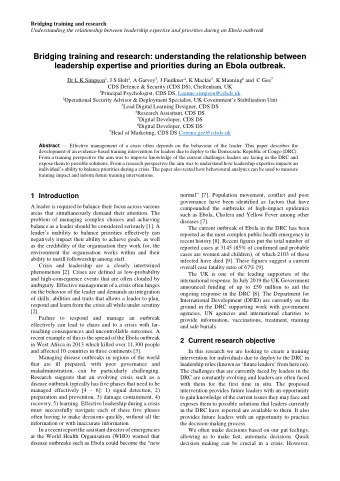 Bridging training and research: understanding the relationship between  leadership expertise and