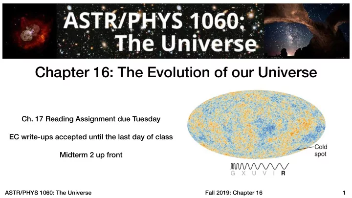 chapter 16 the evolution of our universe
