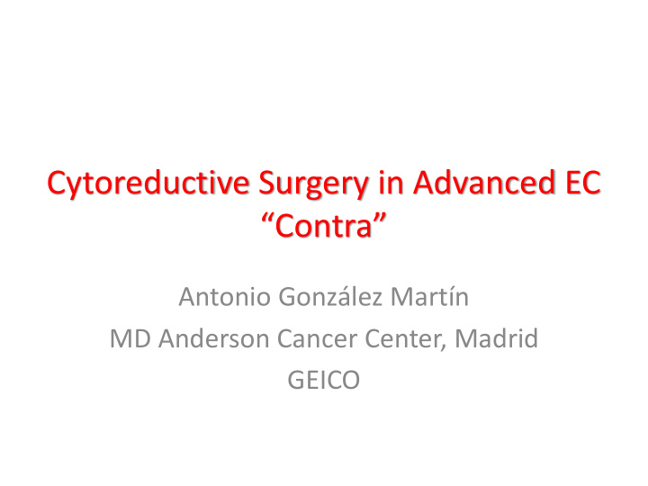 cytoreductive surgery in advanced ec